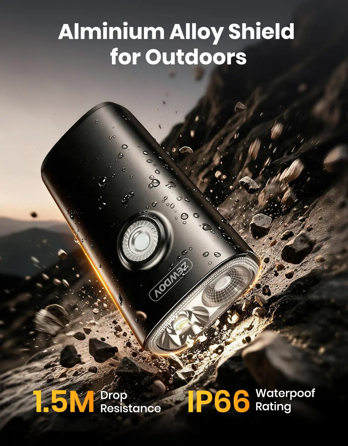 1200LM Bright Pocket EDC Flashlight Rechargeable with 395nm UV Light - zewdov