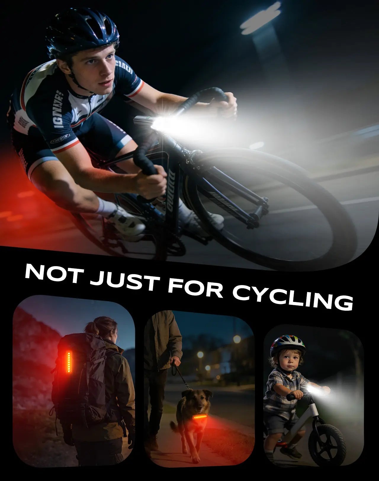 2026 1200 Lumen Wide Angle Bike Lights – 270° USB-C Night Riding - zewdov