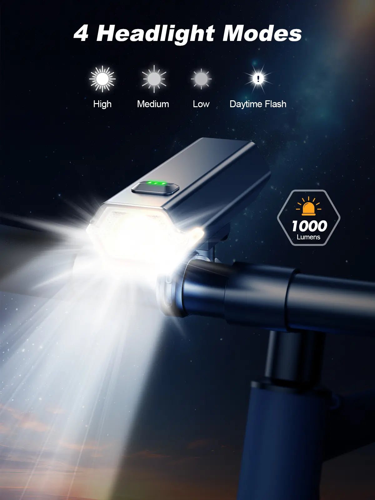 2026 Bike Lights Side Light 360 Visibility – 1000LM USB-C - zewdov