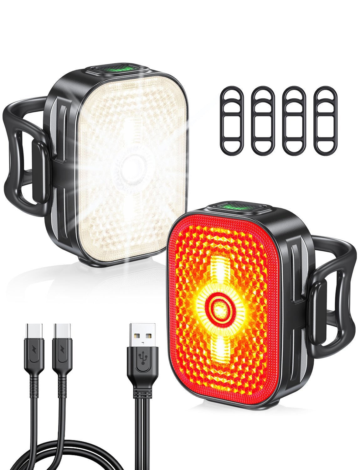 2026 Ultra Slim Bike Lights Reflectors – 8+6 Modes Headlight Taillight - zewdov