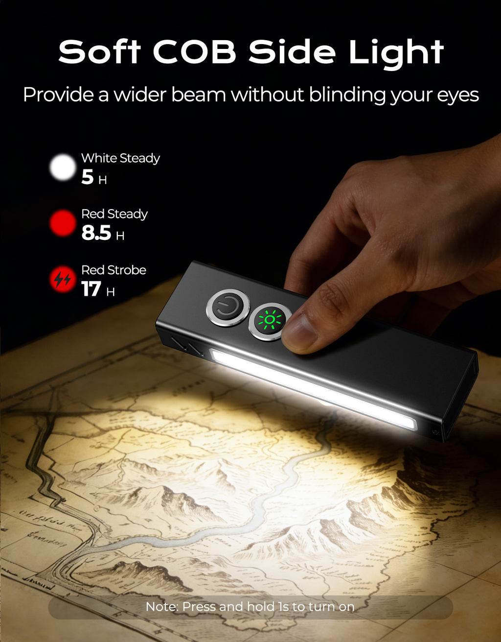 Zewdov Rechargeable EDC Flashlight 1300 Lumen, USB-C Mini Pocket Torch – 5 Light Sources