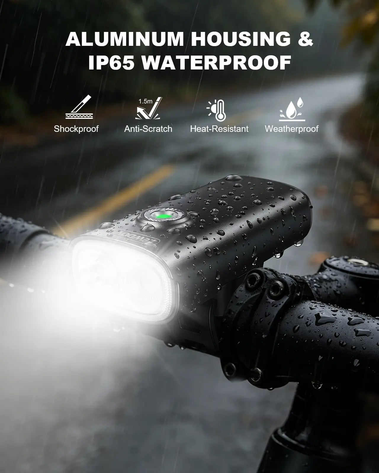 Zewdov 1000LM Bike Lights for Night Riding with Spotlight & Floodlight | Smart Indicator