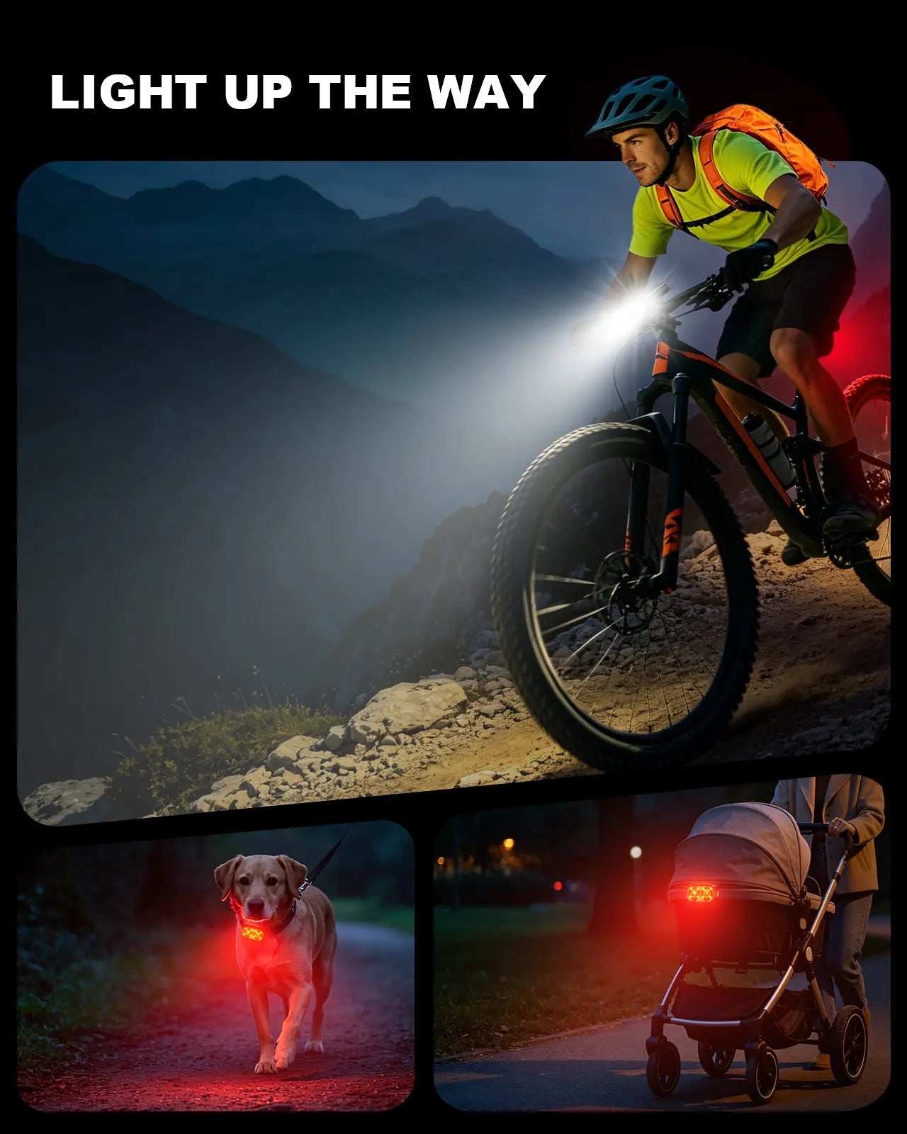 Zewdov 1000LM Bike Lights for Night Riding with Spotlight & Floodlight | Smart Indicator