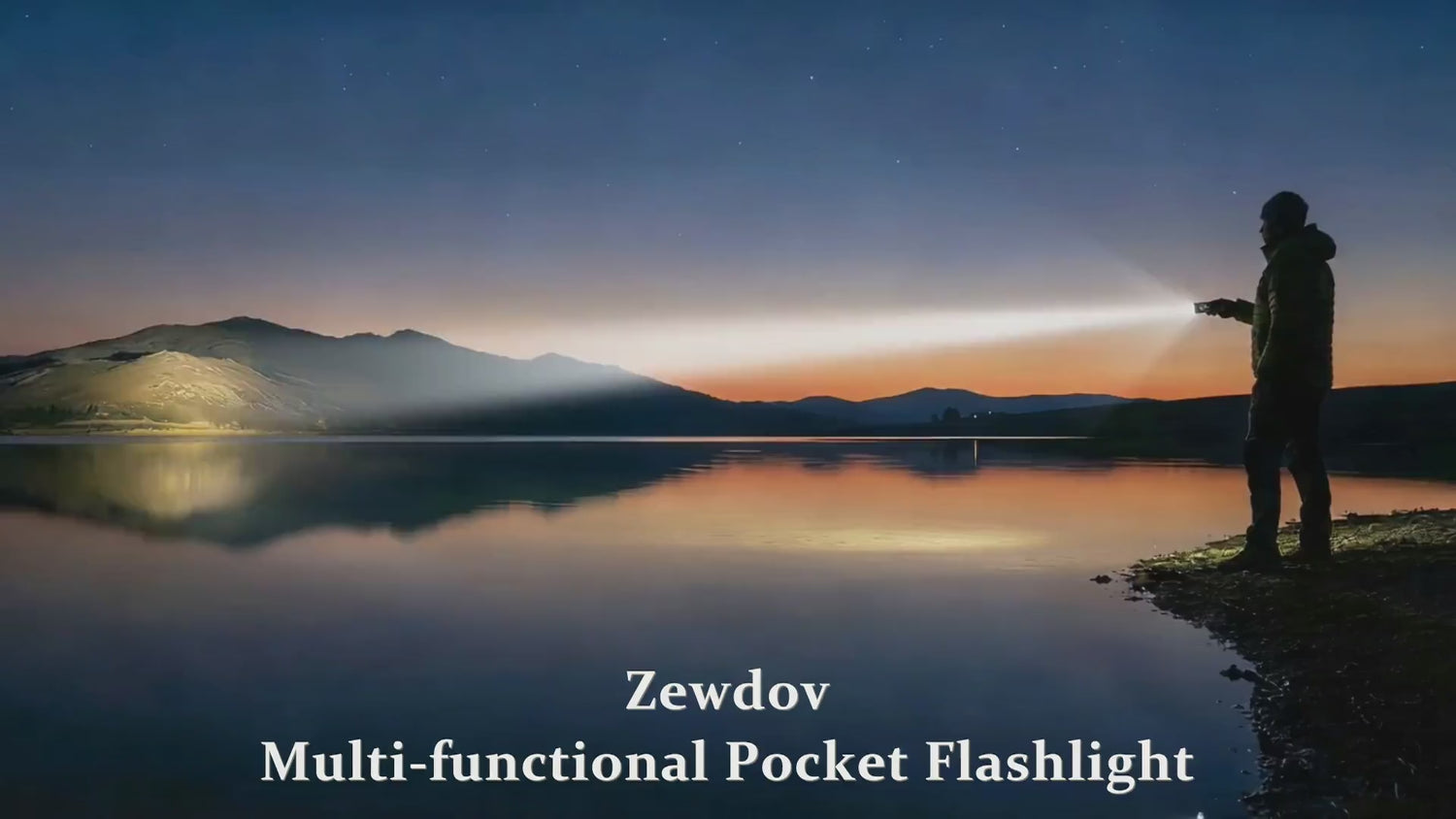 Zewdov Rechargeable EDC Flashlight 1300 Lumen, USB-C Mini Pocket Torch – 5 Light Sources