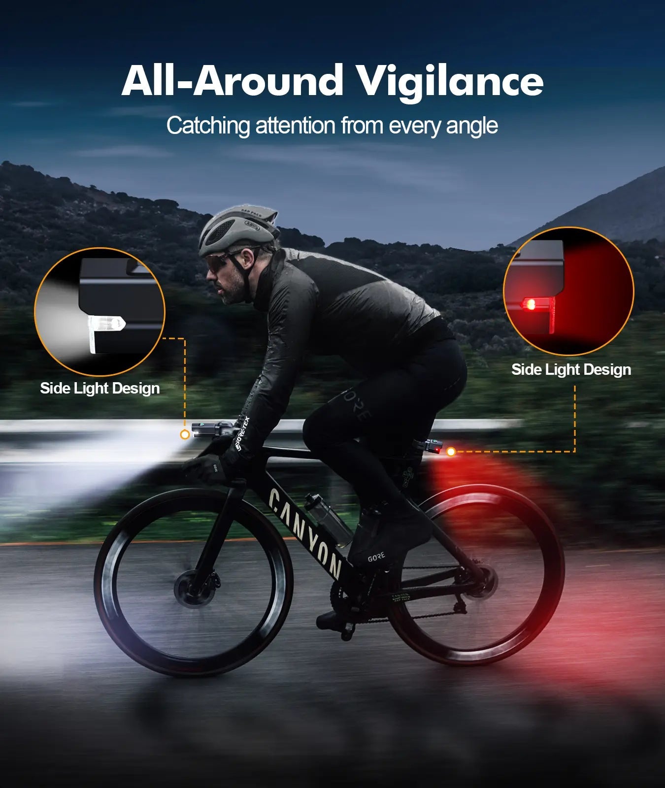 Zewdov 1000 Lumen Bike Lights for Night Riding – USB-C Side Lights IP65 - zewdov
