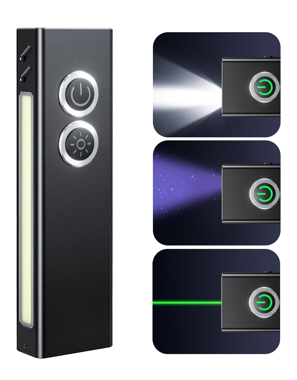 Zewdov rechargeable EDC flashlight 1300 lumen USB-C pocket torch