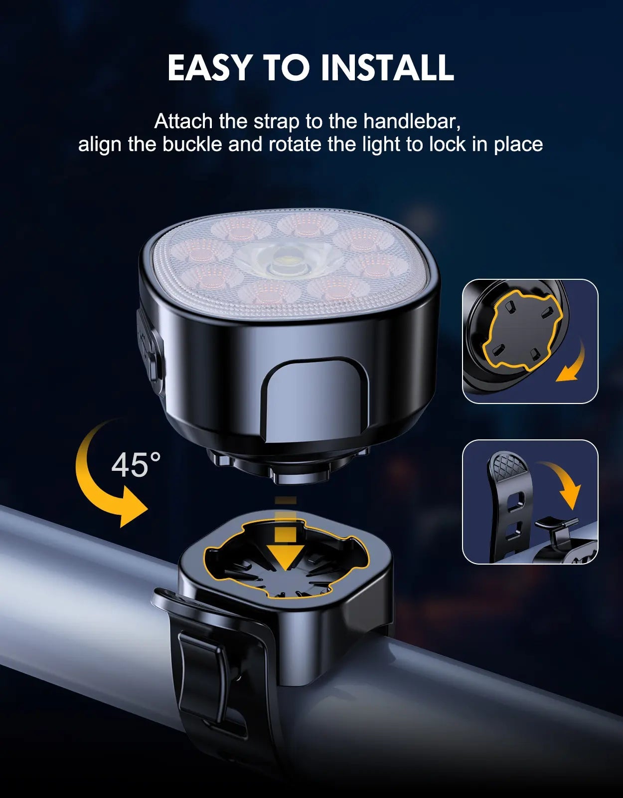 Zewdov Bike Lights 8 Modes USB-C – Spot Flood Rechargeable - zewdov