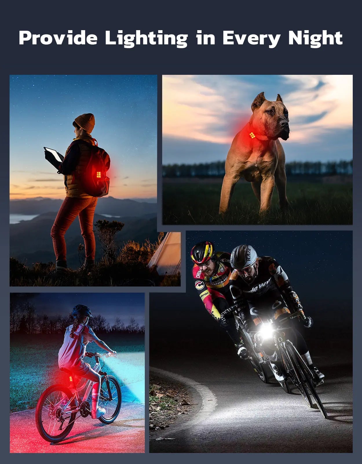 Zewdov Bike Lights Set, USB Rechargeable Front and Rear - zewdov