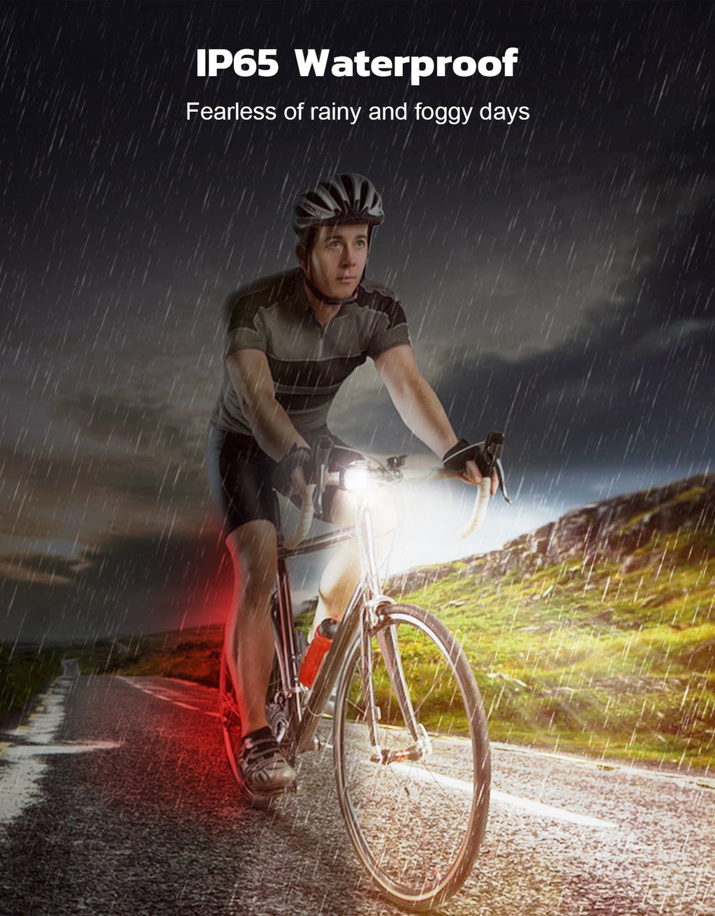 Zewdov Bike Lights Set, USB Rechargeable Front and Rear Bicycle Lights for Night Riding – Waterproof LED Safety Light -zewdov
