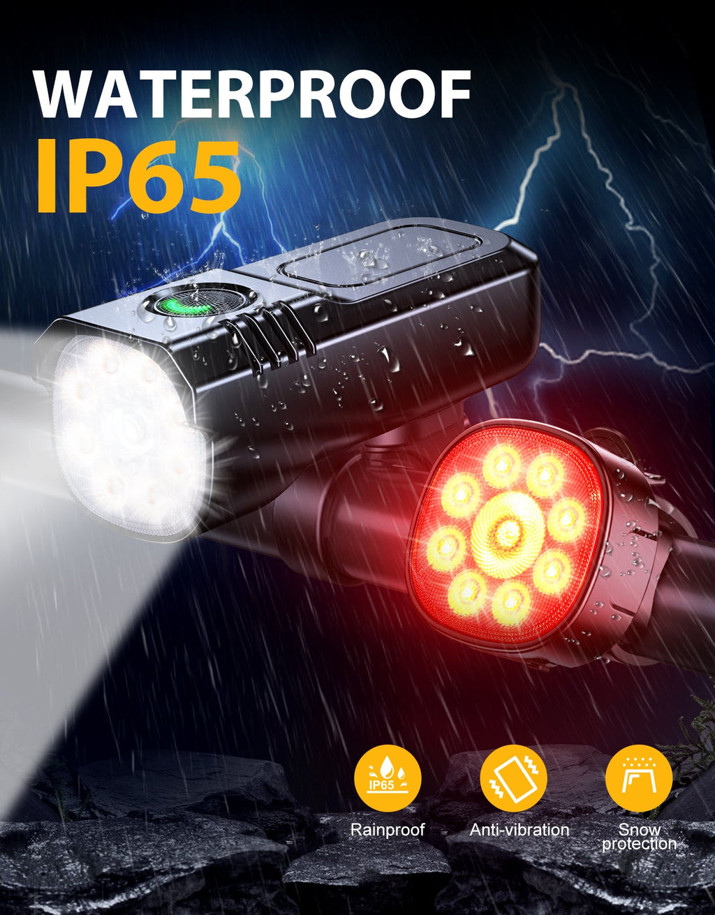 Zewdov High Lumen Super Bright Bike Lights for Night Riding - zewdov
