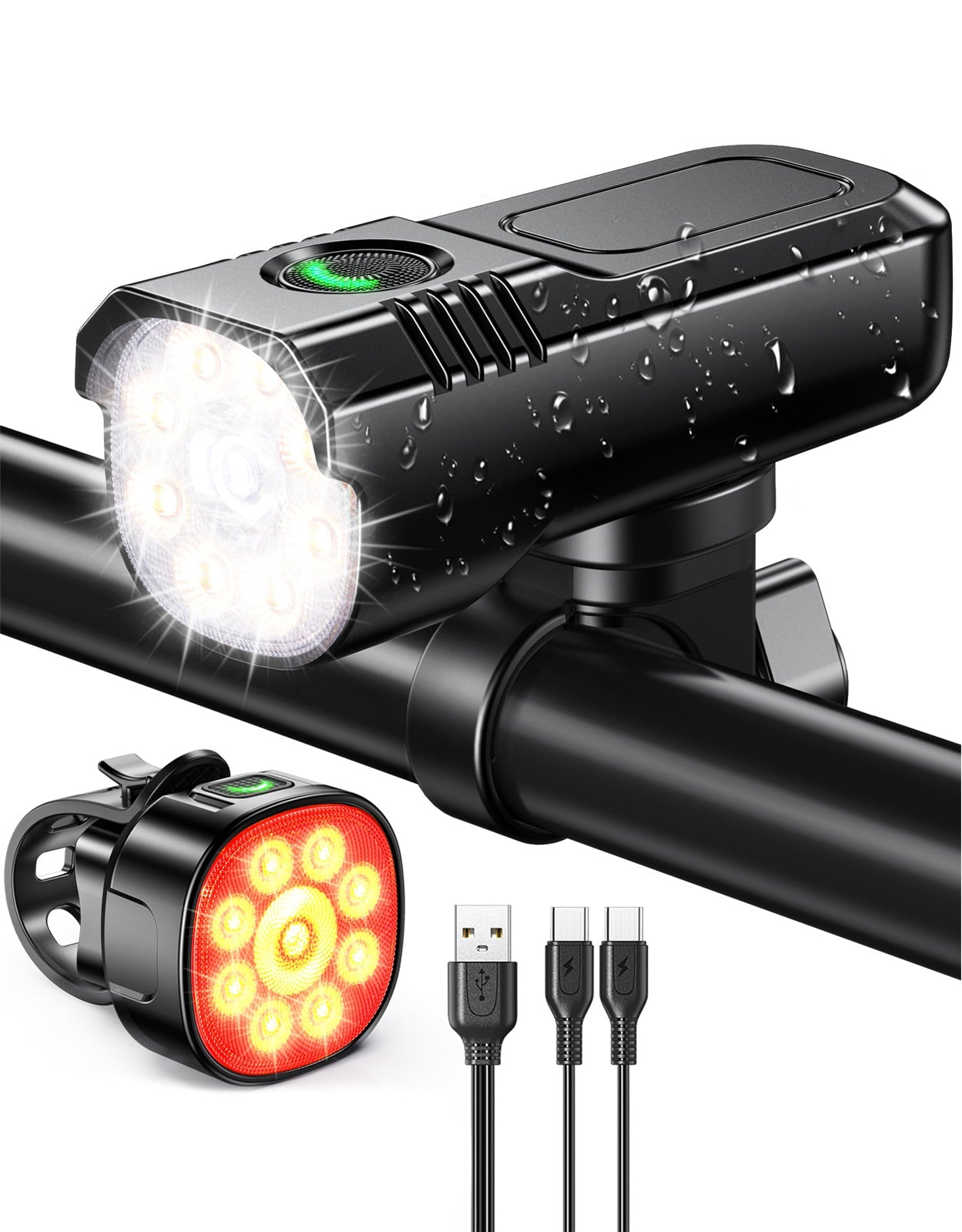 Zewdov super bright bike lights night riding 1000 lumen aluminum USB-C