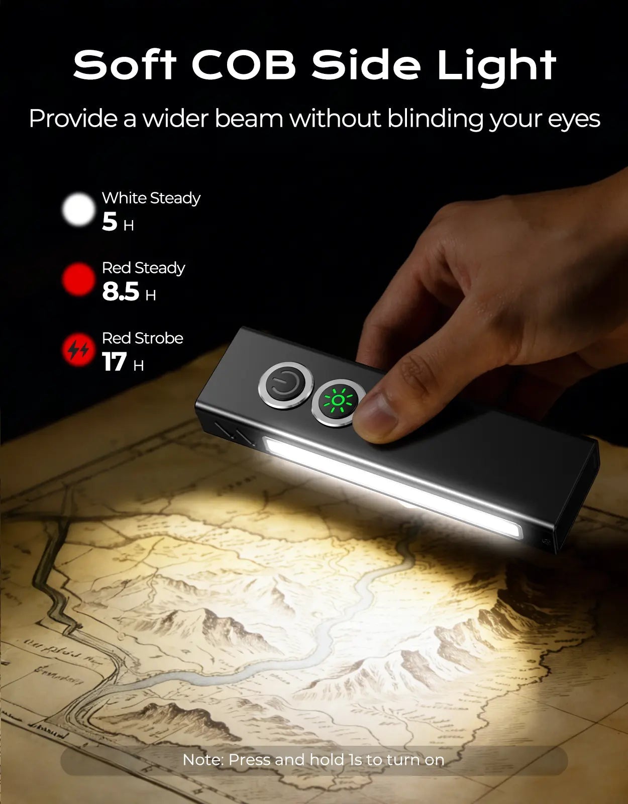 Zewdov Rechargeable EDC Flashlight 1300 Lumen, USB-C Mini Pocket Torch – 5 Light Sources - zewdov