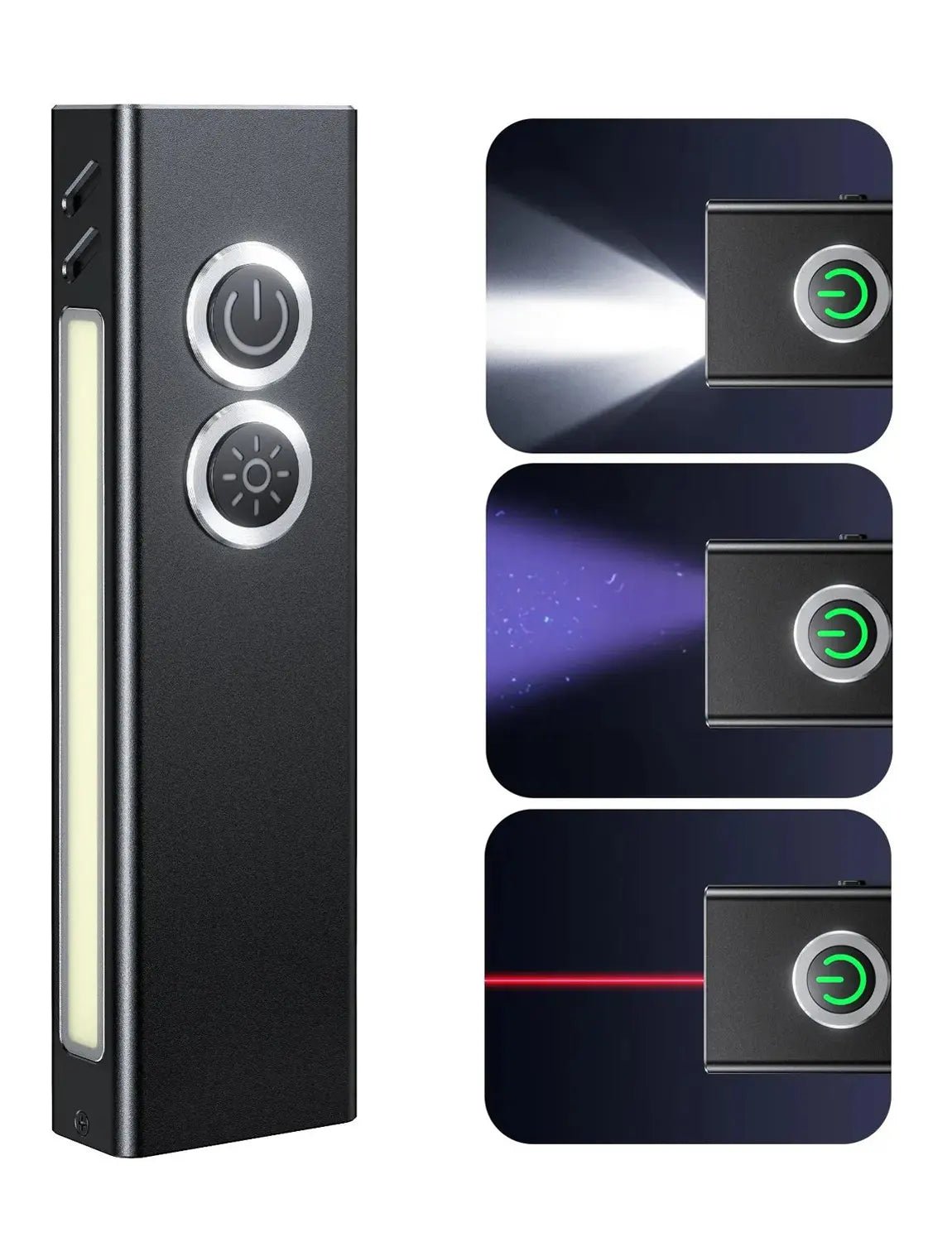 Zewdov Rechargeable EDC Flashlight 1300 Lumen, USB-C Mini Pocket Torch – 5 Light Sources - zewdov