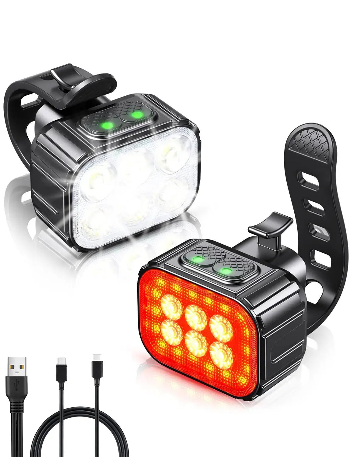 Zewdov Spot Flood Beam Bike Lights – 500LM Rechargeable - zewdov