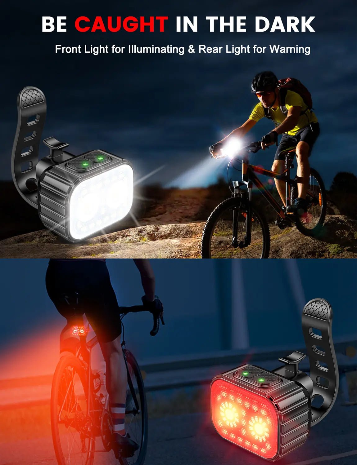 Zewdov Super Bright Bike Lights IPX6 – 2×4 Modes 58Hr - zewdov