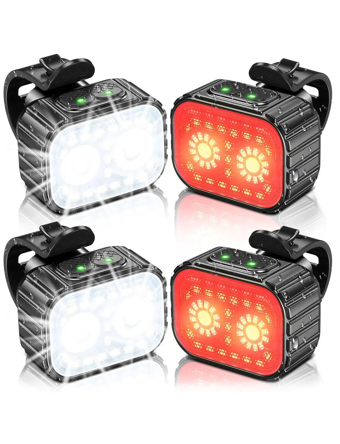 Zewdov Super Bright Bike Lights IPX6 – 2×4 Modes 58Hr - zewdov
