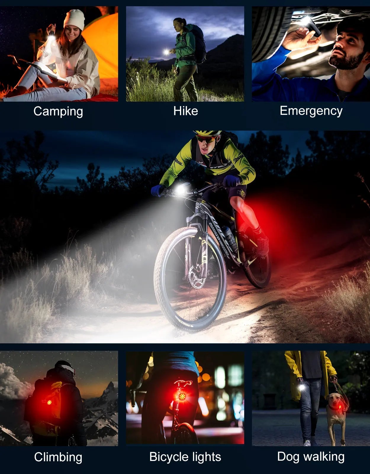 Zewdov Super Bright Bike Lights Night Riding – 1000LM Aluminum - zewdov