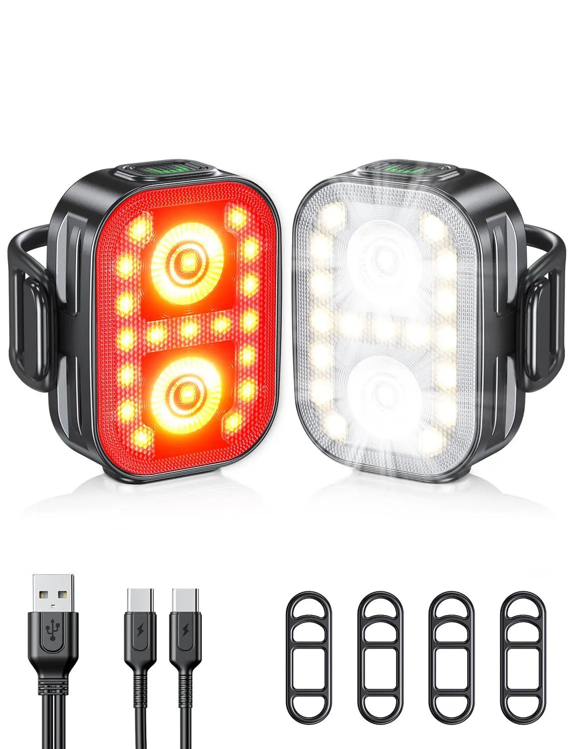 Zewdov Ultra Slim Lightweight Bike Lights – USB Rechargeable Set - zewdov