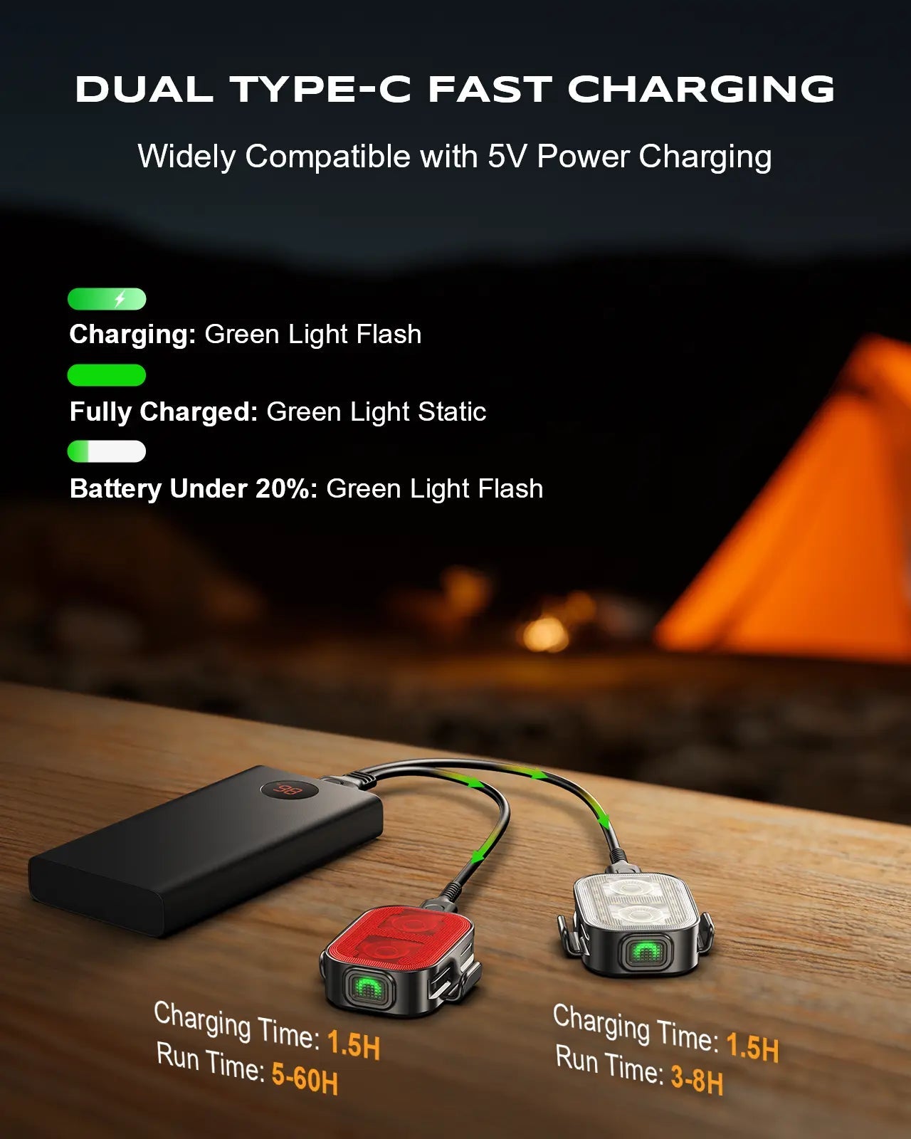 Zewdov Ultra Slim Lightweight Bike Lights – USB Rechargeable Set - zewdov