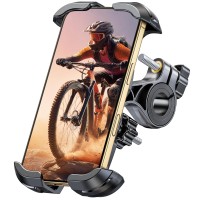 Zewdov Bike Phone Holder [Upgraded Reinforced Clamp], [1s Lock][360° Rotatable] Motorcycle Phone Mount, Bike Phone Mount Compatible with iPhone 16 Pro Max/15/S25 Ultra, 4.7-6.9’’ Phones