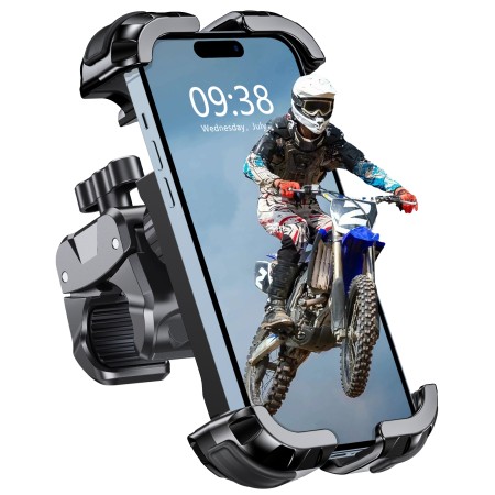 Zewdov Motorcycle Phone Mount, Upgrade Bike Phone Mount [1s Lock][Secure Protection], 360° Rotatable Phone Holder for Mountain Bike/ATV/Scooter Handlebar, Compatible with iPhone/Samsung 4.7-6.8"
