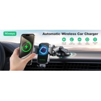 Zewdov Wireless Car Charger, Auto Clamping Car Phone Holder Charger, 15W Fast Charging Phone Mount for Dash Windshield Vent for iPhone 16 15 14 13 12 11 Pro Max, Samsung Galaxy S24+ S23 Ultra S22 S21+