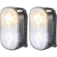 Zewdov 500LM Ultra Bright Mini Clip-on Flashlight Rechargeable, 10 Modes Hands-Free Pocket EDC Flashlights, Waterproof Small Keychain Flashlight, Running Lights for Runners/Emergency/Work/Walking(2 Sets)