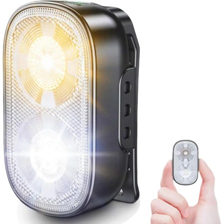 Zewdov 500LM Mini Clip-on Flashlight, 10 Modes Hands-Free EDC Flashlight with Spot+Flood, Long Battery Life, IP65 Waterproof & Rechargeable Running Lights for Runners/Working/Emergency/Hiking/Camping