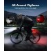 Zewdov Bike Lights, 3+6 Modes Bike Lights for Night Riding with Side Warning Light, Rechargeable & IP65 Waterproof Bicycle Light, Bike Headlight and Tail Light Set for Road Mountain Cycling Easy Setup